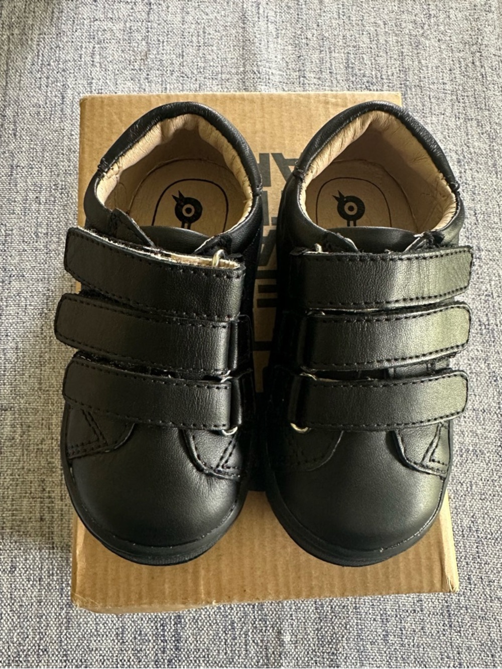 Old Soles Step Markert Black Leather Toddler Sneakers EU 22 US 6